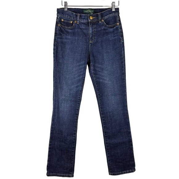 Lauren Jeans Co. Ralph Lauren Womens Dark Wash Denim Jeans Size 4 - Picture 1 of 10